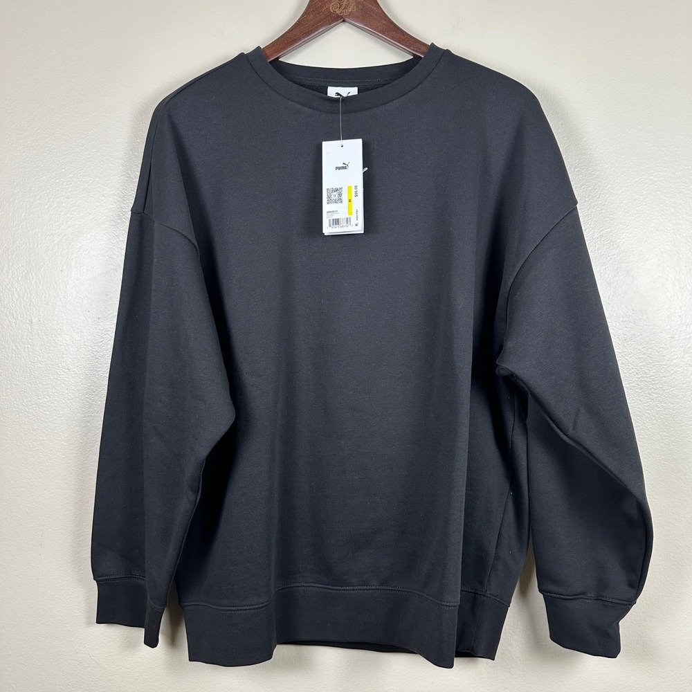 Puma Men's M ESS Oversized Crew Sweatshirt Puma Black y2k NWT